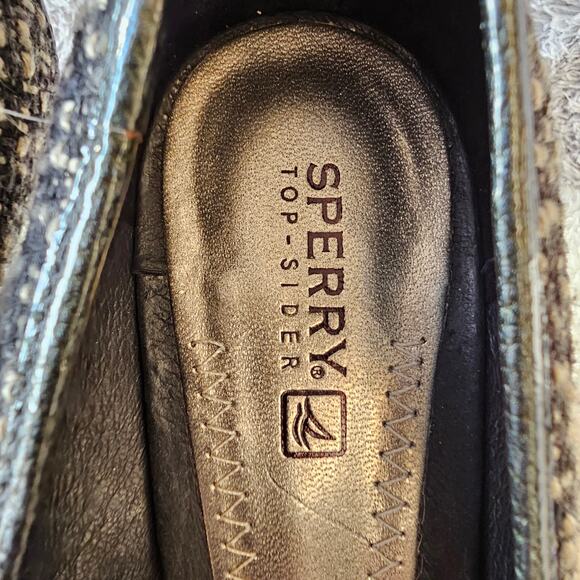 Sperry Top Sider Women's Tweed Peep Toe Slip On Wedge Heels Size 7.5M Multicolor - Picture 4 of 7